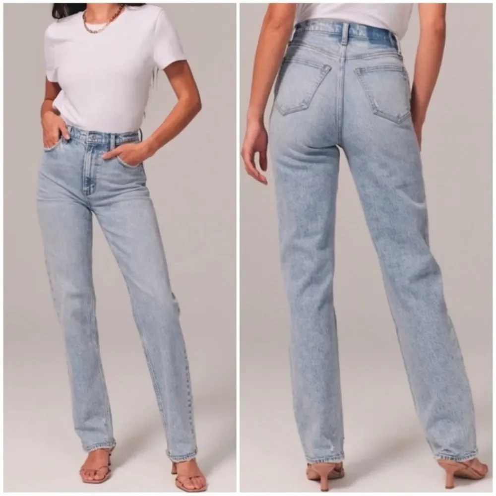 Abercrombie & Fitch Curve Love The 90’s Straight Ultra High Rise Size 25/0 R - Picture 3 of 14